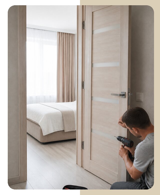 Установка двери в спальню в Славгороде по цене от 4680 р. | ДвериЛегко-Слд